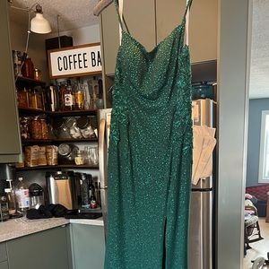 Only used once for her prom.   Beautiful dress